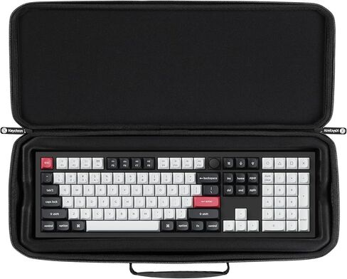 حالة حمل Keychron لـ Q6/V6/K10 Pro/K10 HE - حقيبة قماشية سوداء سوداء مع إيفا مع مقبض مريح للسفر والتخزين in Saudi Arabia