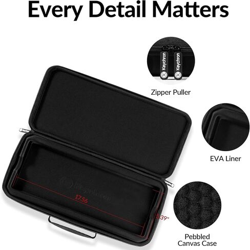 حالة حمل Keychron لـ Q6/V6/K10 Pro/K10 HE - حقيبة قماشية سوداء سوداء مع إيفا مع مقبض مريح للسفر والتخزين in Saudi Arabia