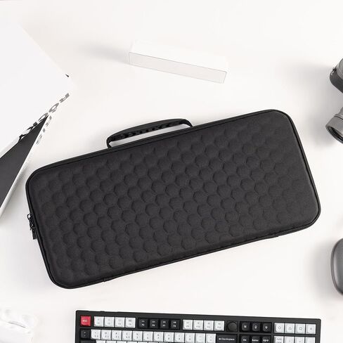 حالة حمل Keychron لـ Q6/V6/K10 Pro/K10 HE - حقيبة قماشية سوداء سوداء مع إيفا مع مقبض مريح للسفر والتخزين in Saudi Arabia