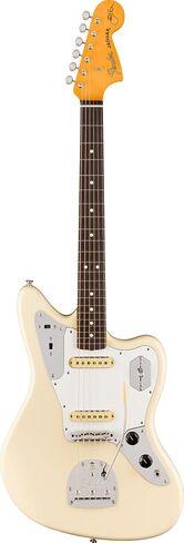 Fender Johnny Marr Jaguar - Olympic White Bundle with Tweed Case, Cable, Strap, and Guitar Cleaning Kit in Saudi Arabia
