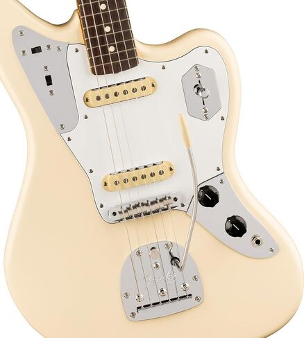 Fender Johnny Marr Jaguar - Olympic White Bundle with Tweed Case, Cable, Strap, and Guitar Cleaning Kit in Saudi Arabia