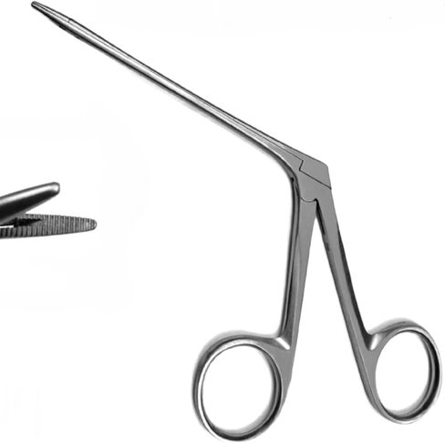 Artlab-Premium German German Ear Wax Removal Removal Coull 3.5 "Shank ، مع مقبض الألوان المعدني ، ملقط التمساح الفكين المقيمين (الحلقة الوردية) in Saudi Arabia