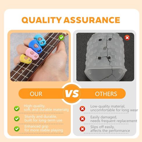 50pcs guitar silicone protector ، واقي إصبع الغيتار ، و 5 اختيارات القيثارة للأدوات الوترية ، والخياطة ، ودوران الصفحات ، وحساب الأموال ، والقيثارات ، والتطريز (5 أحجام ، متعددة الألوان) in Saudi Arabia