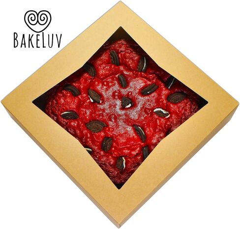 Bakeluv فطيرة الصناديق 10x10x2.5 بوصة | أبيض / 12 PCS / Auto-popup | مخبز/معجنات/علاجات/ملفات تعريف الارتباط/كعكة الجبن/الكعك/الكعك/الكعك in Kuwait