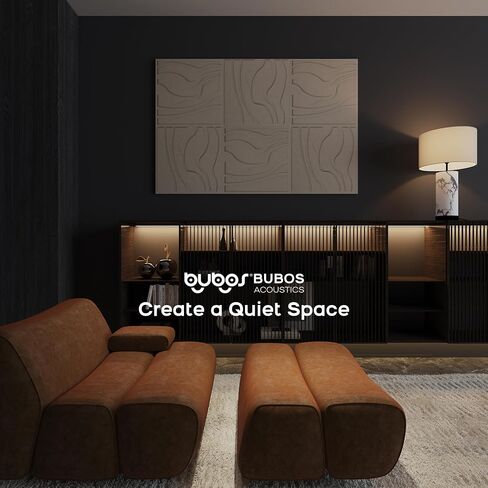 BUBOS Large Acoustic Panels, 6-Pack Soundproof Wall Panels Thickened 23.6 x 23.6 Inches, Self-adhesive Sound Absorbing Panels Decorative for Recording Studio Office Home Theater, Camel in Kuwait