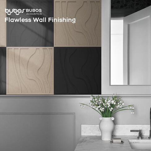 BUBOS Large Acoustic Panels, 6-Pack Soundproof Wall Panels Thickened 23.6 x 23.6 Inches, Self-adhesive Sound Absorbing Panels Decorative for Recording Studio Office Home Theater, Camel in Kuwait