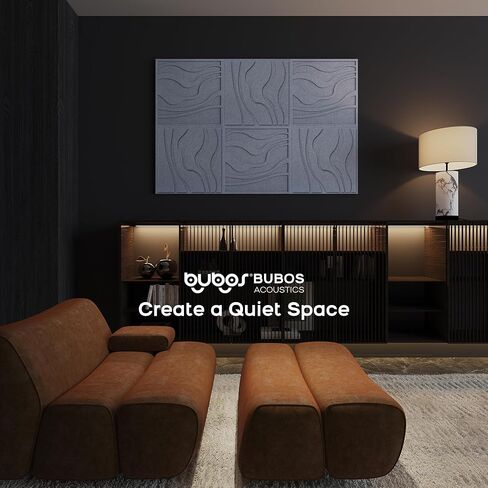 BUBOS Large Acoustic Panels, 6-Pack Soundproof Wall Panels Thickened 23.6 x 23.6 Inches, Self-adhesive Sound Absorbing Panels Decorative for Recording Studio Office Home Theater, Camel in Kuwait