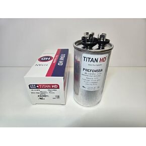 Titan HD PRCFD455A American-Made 45 + 5 UF 370/440 HVAC Round Motor Run Dual Capacitor 45/5 MFD لمكيف الهواء المركزي A/C HVAC in Kuwait