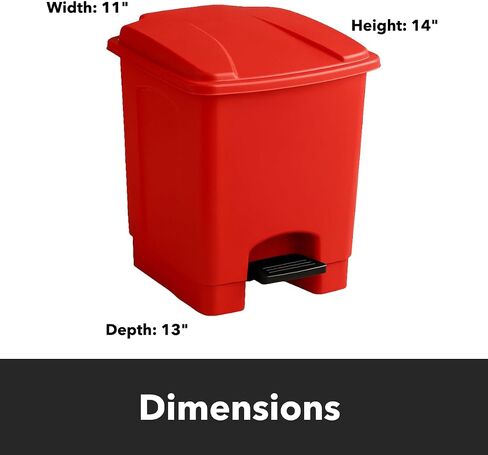 [Red] Step-On 4-Gallon Trash Can - Compatible with Biohazard Waste Bags, Ideal for Medical/Lab/Hospital Use in Saudi Arabia