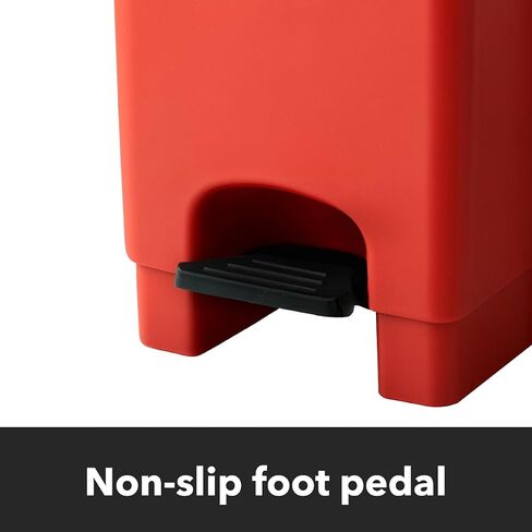 [Red] Step-On 4-Gallon Trash Can - Compatible with Biohazard Waste Bags, Ideal for Medical/Lab/Hospital Use in Saudi Arabia