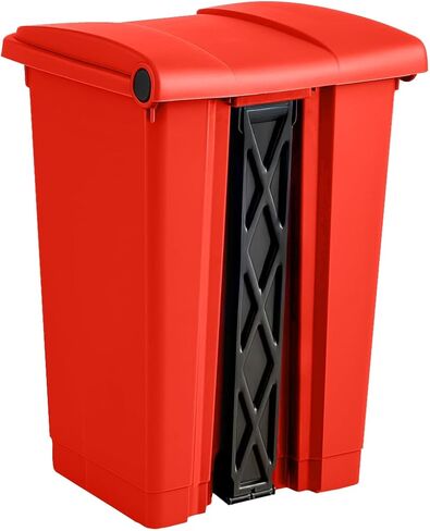 [Red] Step-On 4-Gallon Trash Can - Compatible with Biohazard Waste Bags, Ideal for Medical/Lab/Hospital Use in Saudi Arabia