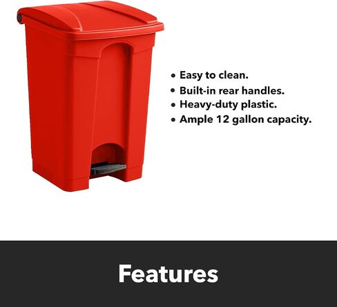 [Red] Step-On 4-Gallon Trash Can - Compatible with Biohazard Waste Bags, Ideal for Medical/Lab/Hospital Use in Saudi Arabia