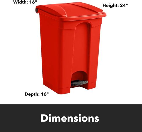 [Red] Step-On 4-Gallon Trash Can - Compatible with Biohazard Waste Bags, Ideal for Medical/Lab/Hospital Use in Saudi Arabia