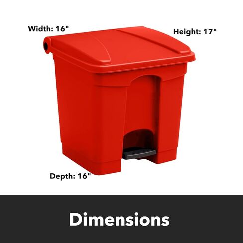 [Red] Sep-On 4 Gallon Trash Can-متوافقة مع أكياس نفايات Biohazard ، مثالية للاستخدام الطبي/المختبر/المستشفى in Kuwait