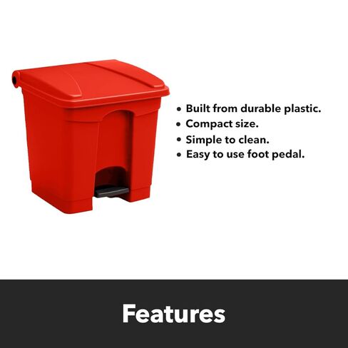 [Red] Sep-On 4 Gallon Trash Can-متوافقة مع أكياس نفايات Biohazard ، مثالية للاستخدام الطبي/المختبر/المستشفى in Kuwait