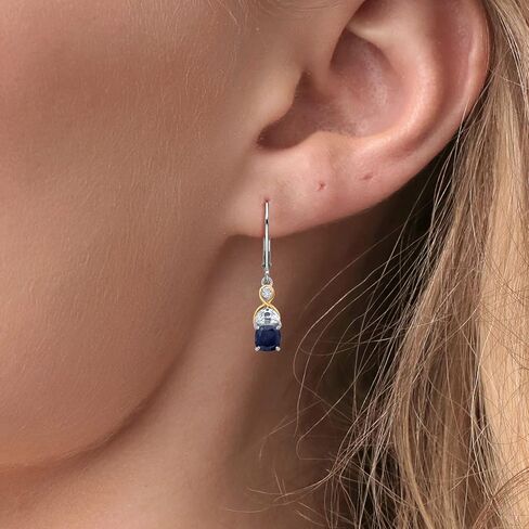 Gem Stone King 2.10 Cttw Cushion Garnet Half Moon Moissanite and Lab Grown Diamond Dangle Earrings For Women | 925 Silver and 10K Yellow Gold | Fine Jewelry Gifts for Her Mom Women Wife in Saudi Arabia