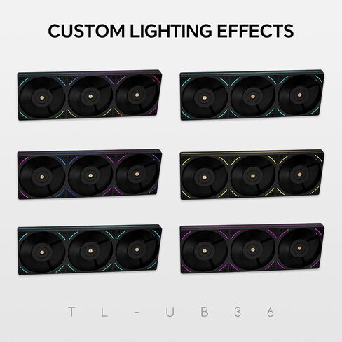 Thermalright TL-UB36 360mm Single-Frame PC Cooling Case Fans - PWM 2150 RPM Speed | ARGB Lighting | High Airflow | Single Modular Cable, for Chassis ＆ Liquid Cooler (Black) in Saudi Arabia