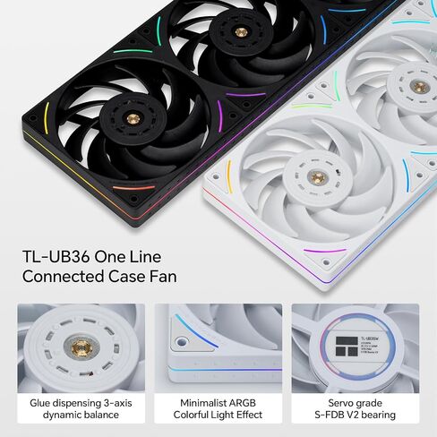 Thermalright TL-UB36 360mm Single-Frame PC Cooling Case Fans - PWM 2150 RPM Speed | ARGB Lighting | High Airflow | Single Modular Cable, for Chassis ＆ Liquid Cooler (Black) in Saudi Arabia