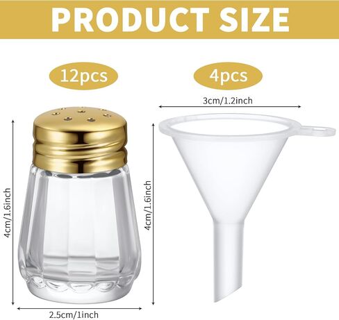 12 PCS Cube شكل الملح المصغرة والفلفل المفصلي بلوك 0.5 أوقية مكعبات صغيرة من الزجاج التوابل شاكر مع مسارات صغيرة من البلاستي in Kuwait