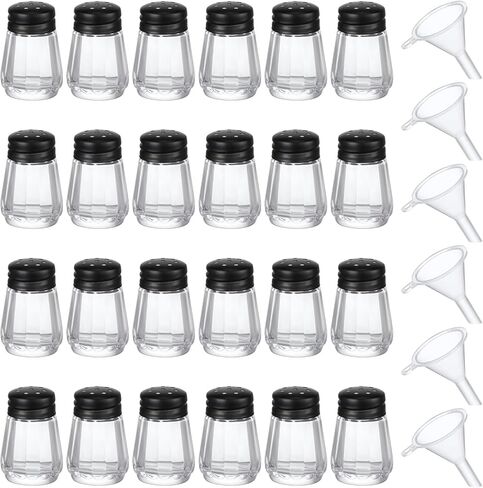 12 PCS Cube شكل الملح المصغرة والفلفل المفصلي بلوك 0.5 أوقية مكعبات صغيرة من الزجاج التوابل شاكر مع مسارات صغيرة من البلاستي in Kuwait