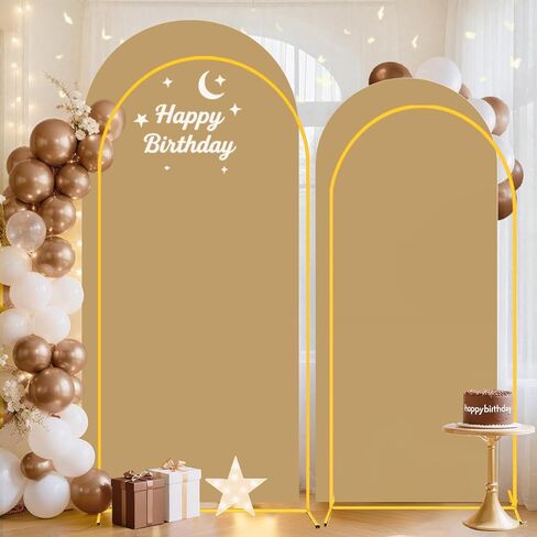 Fuhsy Metal Arch Backdrop Stand and Cover من 3 حواف معدنية مع المعادن مع غلاف خلفي القوس الأزرق الأزرق دندا 6 أقدام و 5 أقدام و 4 أقدام الإطارات قوس مستقرة للعرائس دش الطفل حفل عيد ميلاد الحفل in Saudi Arabia