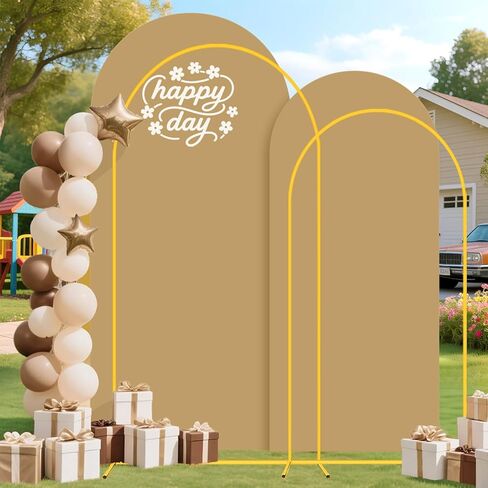 Fuhsy Metal Arch Backdrop Stand and Cover من 3 حواف معدنية مع المعادن مع غلاف خلفي القوس الأزرق الأزرق دندا 6 أقدام و 5 أقدام و 4 أقدام الإطارات قوس مستقرة للعرائس دش الطفل حفل عيد ميلاد الحفل in Saudi Arabia