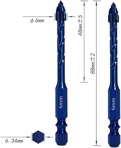 6.35mm Hex Handle Sawtooth Displacement Alloy Triangle Drill Ceramic 1Pcs(14mm) in Saudi Arabia