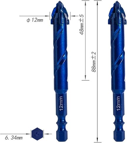 6.35mm Hex Handle Sawtooth Displacement Alloy Triangle Drill Ceramic 1Pcs(14mm) in Saudi Arabia