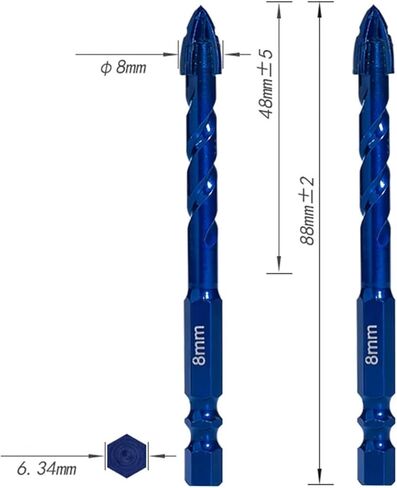 6.35mm Hex Handle Sawtooth Displacement Alloy Triangle Drill Ceramic 1Pcs(14mm) in Saudi Arabia