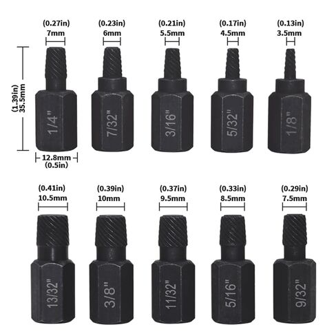 10Pcs/Set Damaged Screw Extractor Drill Bit Purpose Tools Speed Out Easy Bolt Stripped Screw Remover Tool in Saudi Arabia