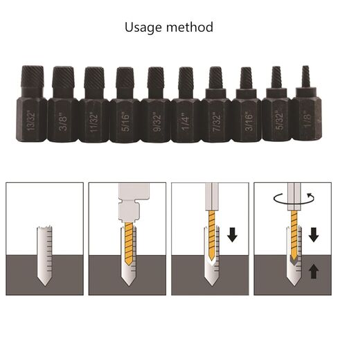 10Pcs/Set Damaged Screw Extractor Drill Bit Purpose Tools Speed Out Easy Bolt Stripped Screw Remover Tool in Saudi Arabia
