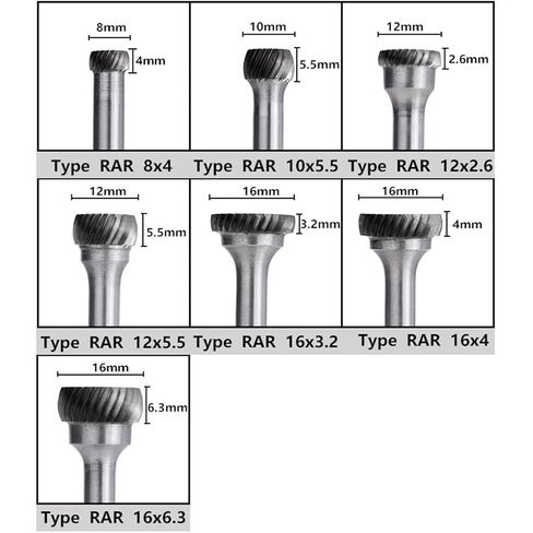 ملفات الدوارة المعدنية 6 مم شانك شانكستن كربيد قطر بت 2.6-6.3 مم أدوات نحت الخشب الكاشطة 1pcs (اللون: 3.2x16mm) in Kuwait