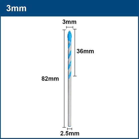 Cemented Carbide Drill Bit 3/4/5/10/12MM Ceramic Tile Wall Metal Drilling Tools Center Drill Bit Glass Drill Bit 1Pcs (Color : 4mm) in Saudi Arabia