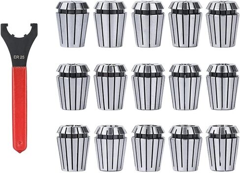 ER25 COLLET Chuck 2-16mm مع ER25 COLLET WRENCH TOOL TOUND 16PCS in Kuwait