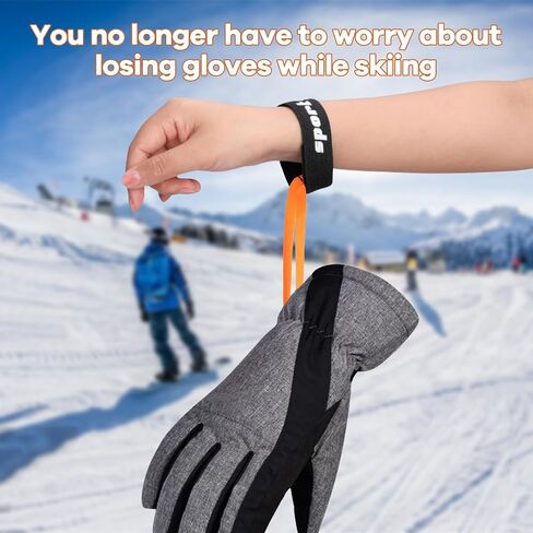 8Pcs Ski Glove Safety Cord - Elastic Retainer with Handcuffs - Hang Gloves with 8 Piece Set for Skiing, Snowboarding & Outdoor Activities. 4 Red + 4 Black. in Saudi Arabia