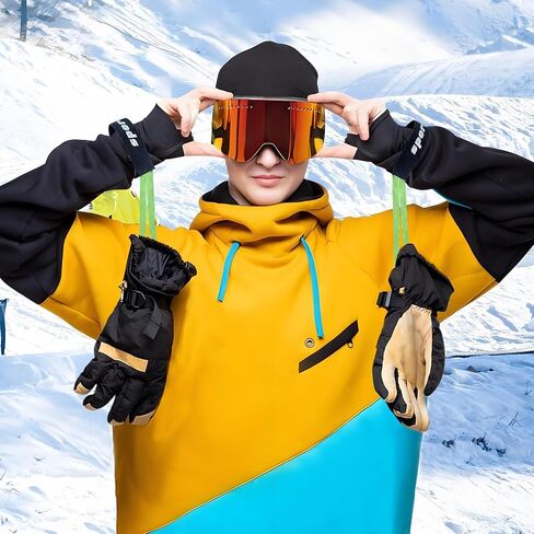8Pcs Ski Glove Safety Cord - Elastic Retainer with Handcuffs - Hang Gloves with 8 Piece Set for Skiing, Snowboarding & Outdoor Activities. 4 Red + 4 Black. in Saudi Arabia