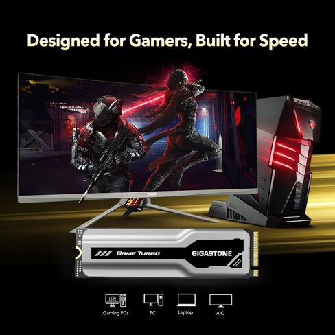 GIGASTONE SSD 2TB NVMe Gen 3 Gaming M.2 محرك الأقراص الصلبة الداخلي ذو الحالة الصلبة PCIe 3.0x4 ترقية تخزين الكمبيوتر أو الكمبيوتر المحمول وتوسيع الذاكرة لمبدعي رسومات الألعاب IT Pros GT6330 السرعة القصوى 3,500 ميجابايت/ثانية in Saudi Arabia