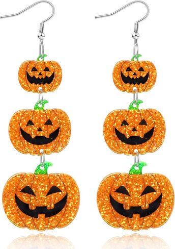Acrylic Halloween Earrings Black Skull Bat Drop Dangle Earrings for Women Fun Cute Spooky Halloween Holiday Costume Jewelry in Kuwait