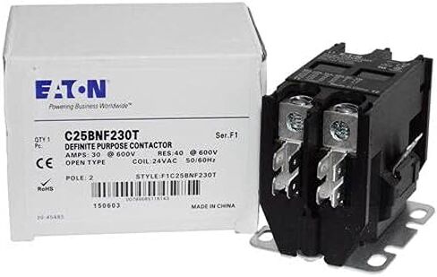 Eaton/Cutler Hammer C25BNF230T غير إعادة تقويم محدد المقاولين 2-POLE 24 فولت AC في 50/60 هرتز لفائف 30 أمبير الحمل الكامل الاستقرائي in Saudi Arabia