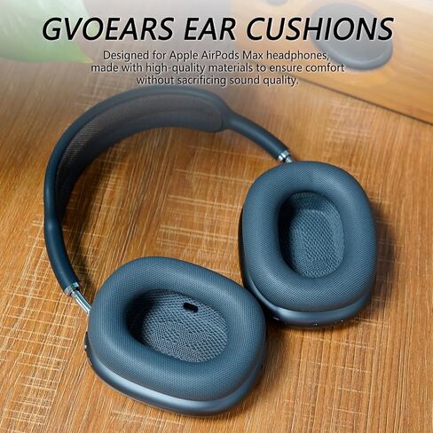 Premium Replacement Ear Cushions for Apple AirPods Max Headphone, Protein Leather Memory Foam Earpads with Excellent Noise Isolation (Black) in Saudi Arabia
