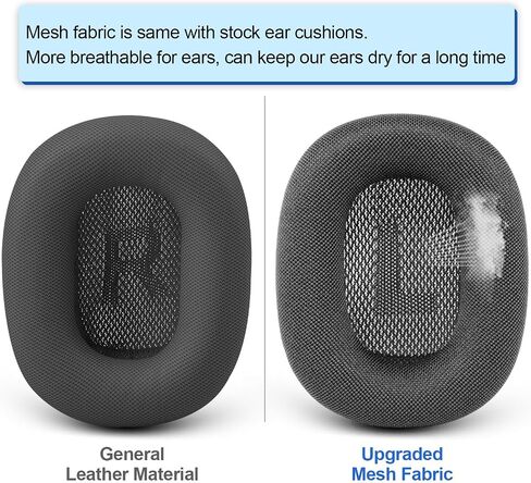 Premium Replacement Ear Cushions for Apple AirPods Max Headphone, Protein Leather Memory Foam Earpads with Excellent Noise Isolation (Black) in Kuwait