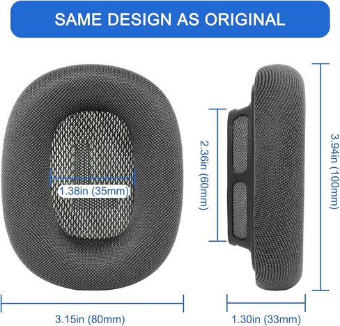 Premium Replacement Ear Cushions for Apple AirPods Max Headphone, Protein Leather Memory Foam Earpads with Excellent Noise Isolation (Black) in Kuwait