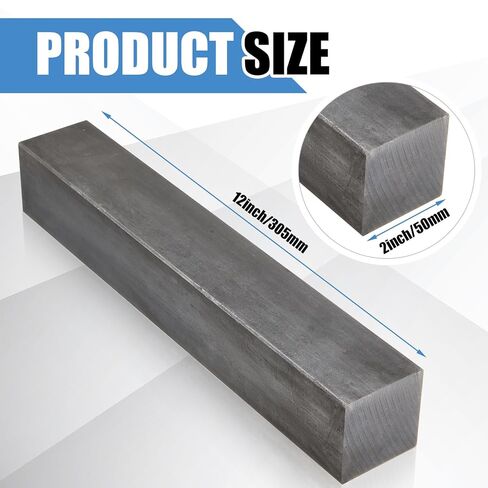 Shimeyao 1 PCS 2 "× 2" × 12 "بار مربع من الصلب ، A36 الفولاذ الطري ، مخزون رئيسي in Saudi Arabia