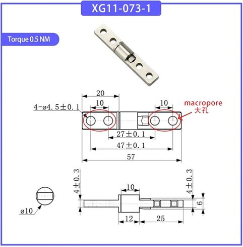 محور واحد التخميد شاشة دفتر دفتر الدفنة المفصل مع عزم الدوران 1PCs (XG11-073-1-1.0NM) in Saudi Arabia