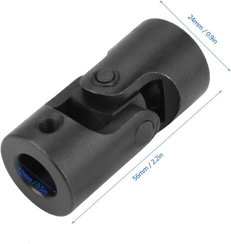 Universal Joint Shaft Coupling 0 5 Inch ID 0 9 Inch OD 2 2 Inch Length Rotatable Metal U Joint Coupler with Screws for Motor Connector in Saudi Arabia