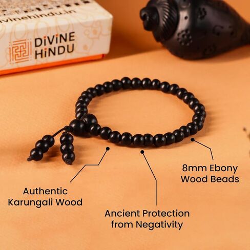 Authentic Karungali Malai Bracelet for Men & Women | Premium Ebony Wood Spiritual Bracelet | Handcrafted Meditation in Saudi Arabia