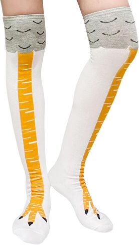 Chicken Leg Socks for Women Men Funny Chicken Socks Crazy Gag Gifts Animal Paw Feet Sock White Elephant Gifts Adults in Kuwait