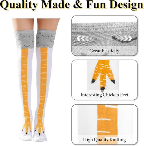 Chicken Leg Socks for Women Men Funny Chicken Socks Crazy Gag Gifts Animal Paw Feet Sock White Elephant Gifts Adults in Kuwait