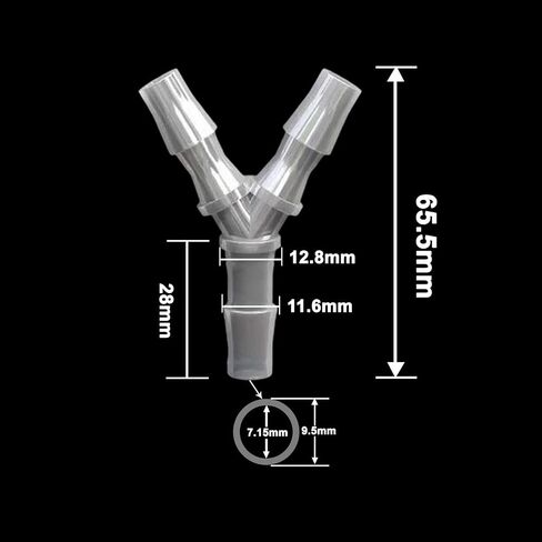 ‌20 PCS Barbed Y-Style Hose Tee Connector - Triple Port Three-Way Fitting, Fluid Splitting Adapter for Tube Systems, Plastic Joint for Laboratory/Instruments, Aquarium and Machinery in Kuwait