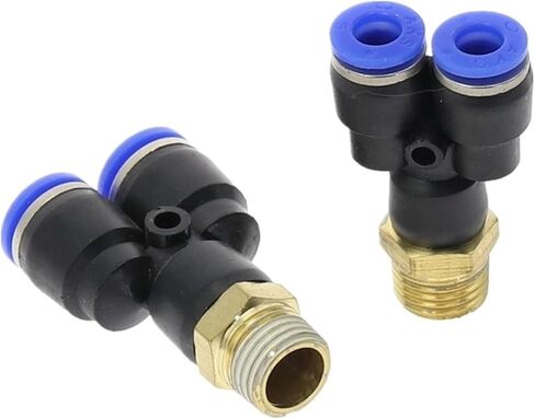 PX "التركيب الهوائي Y على شكل 4 مم-12 مم OD OD أنبوب خرطوم M5 1/8" 1/4 "3/8" 1/2 "BSP Male Thread 3 موصل اقتران الهواء (اللون: 8 مم خرطوم OD ، الحجم: M5) in Kuwait